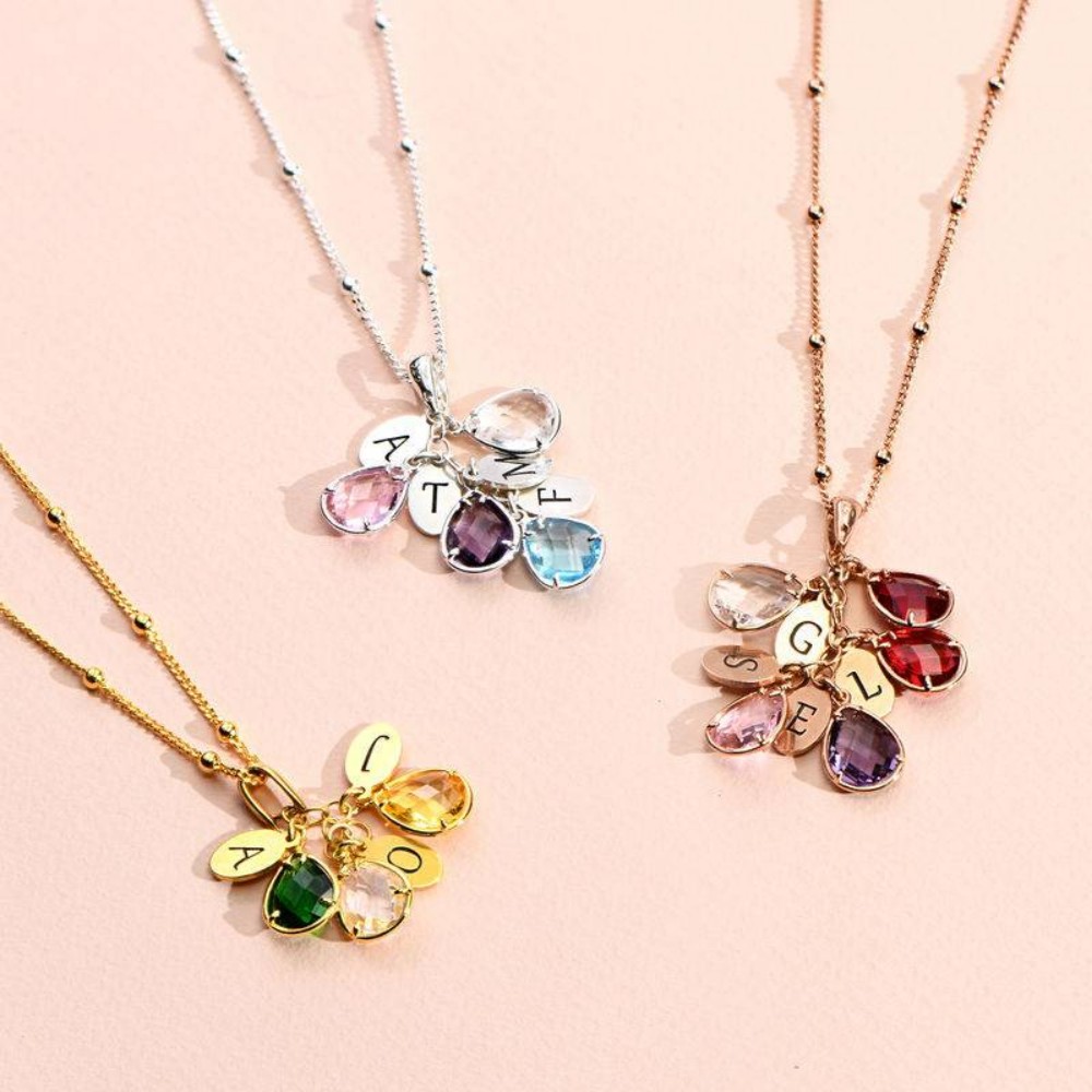 맞춤형 이름 펜던트, 탄생석 이니셜 드롭 목걸이, 18 - Initial Letter Necklace 18K Gold 리뷰 및 가격