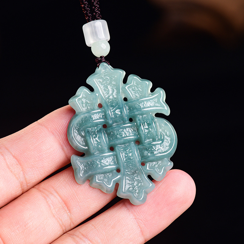 천연 버마산 비취 중국 매듭 펜던트 목걸이 보석 부적  - Necklaces 리뷰 및 가격