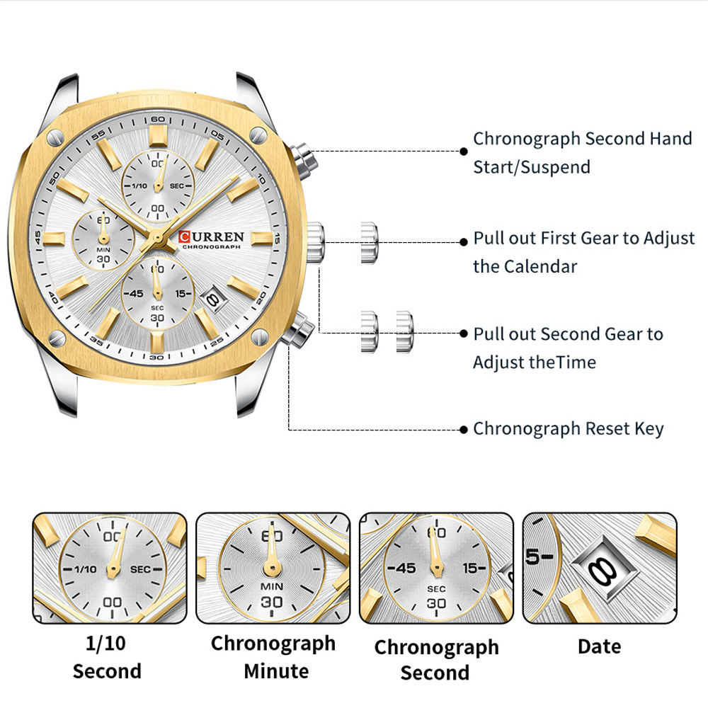 CURREN 모던 남성용 42mm 스포츠 시계 - 스테 - Watch Accessories 리뷰 및 가격