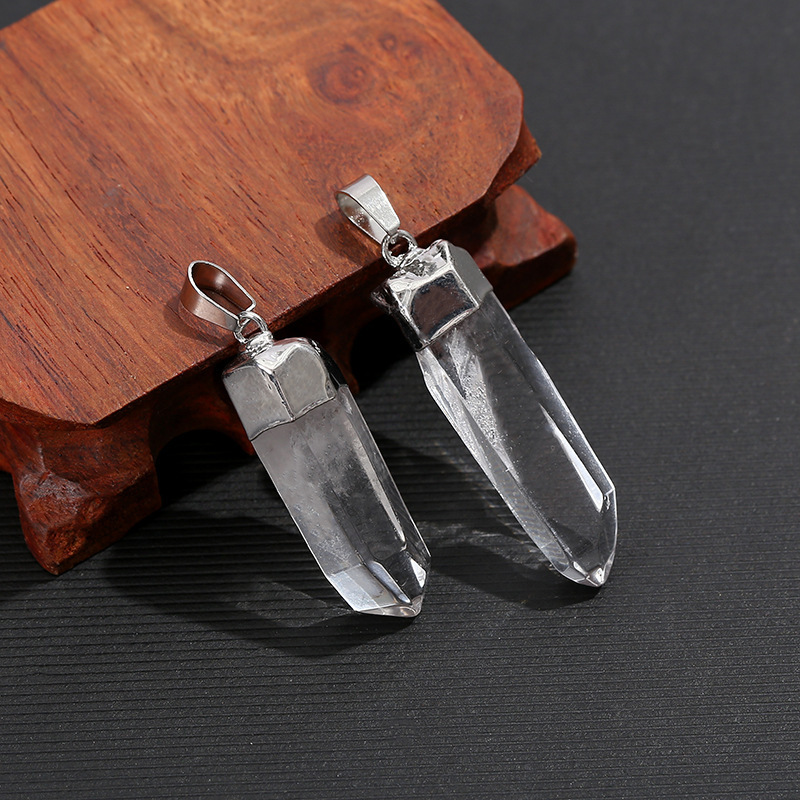 천연 투명 석영 크리스탈 펜던트 전기도금 광택 원석 에 - Crystal Pendant Necklace Natural Stone 리뷰 및 가격