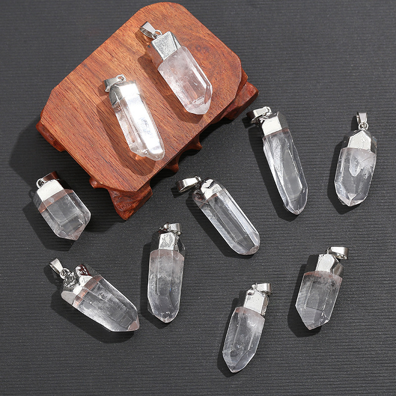 천연 투명 석영 크리스탈 펜던트 전기도금 광택 원석 에 - Crystal Pendant Necklace Natural Stone 리뷰 및 가격