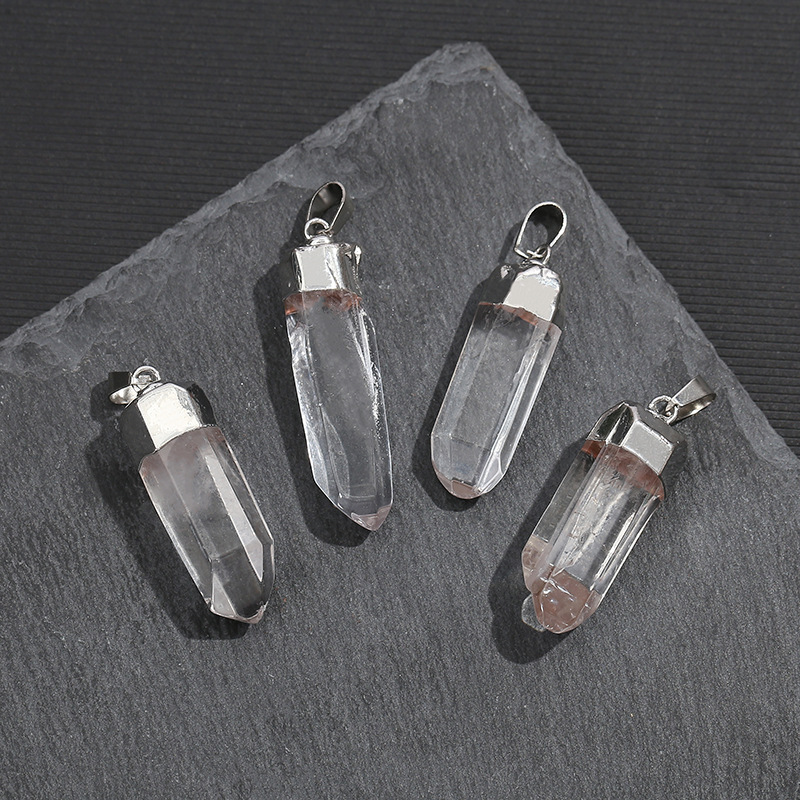 천연 투명 석영 크리스탈 펜던트 전기도금 광택 원석 에 - Crystal Pendant Necklace Natural Stone 리뷰 및 가격