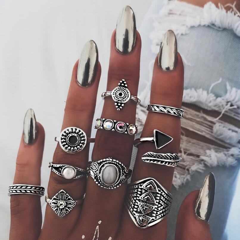Meyfflin 빈티지 너클 링 여성을위한 설정 패션  - Vintage Punk Knuckle Rings Set 리뷰 및 가격