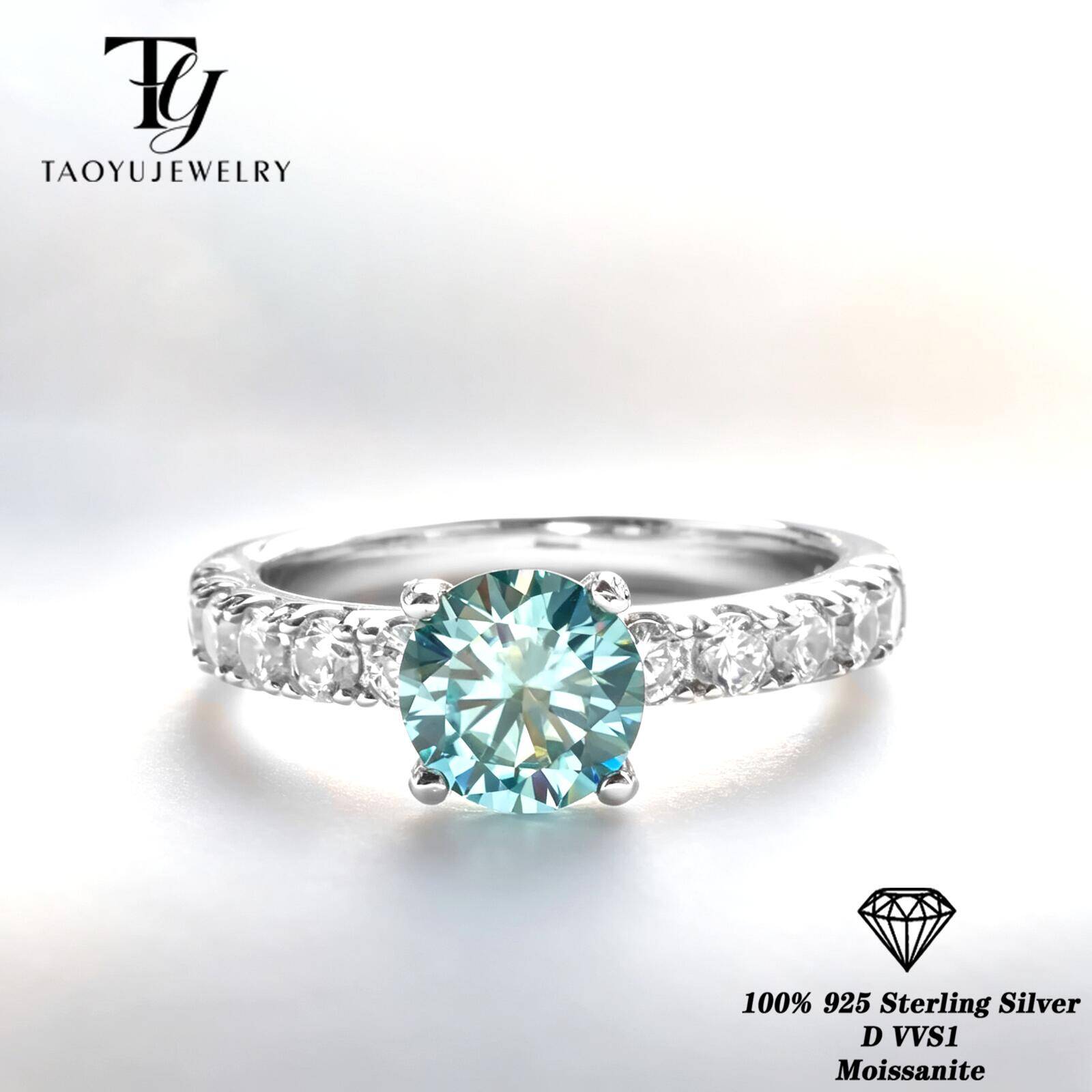 클래식 1캐럿 블루 컬러 모이사나이트 반지, 매력적인  - Moissanite Engagement Ring 1 Carat 리뷰 및 가격
