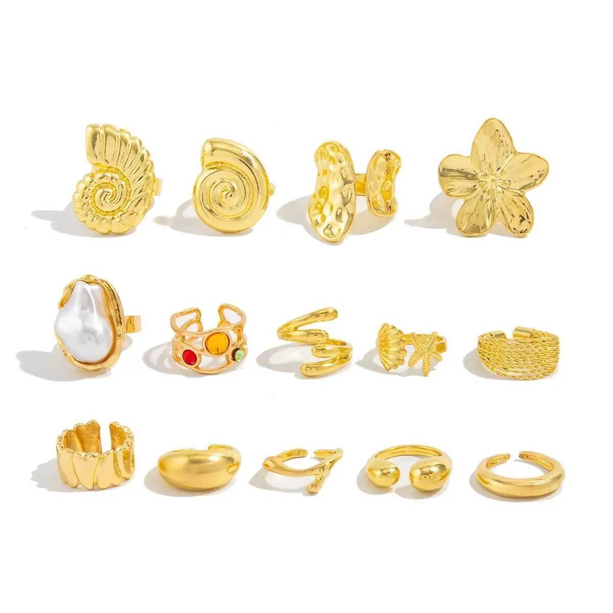 IngeSight.Z 14개 세트 힙합 창의적인 꽃 조 - Vintage Punk Knuckle Rings Set 리뷰 및 가격