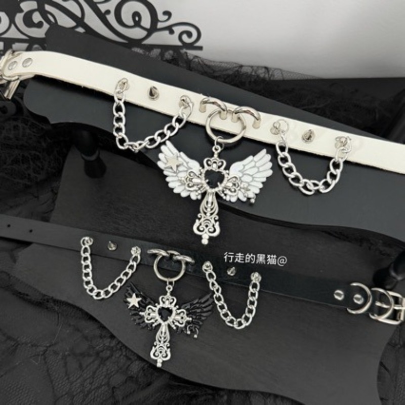 고딕 서브컬쳐 엔젤 윙 크로스 펜던트 스웨터 체인 여성 - Layered Pendant Necklace Aesthetic 리뷰 및 가격