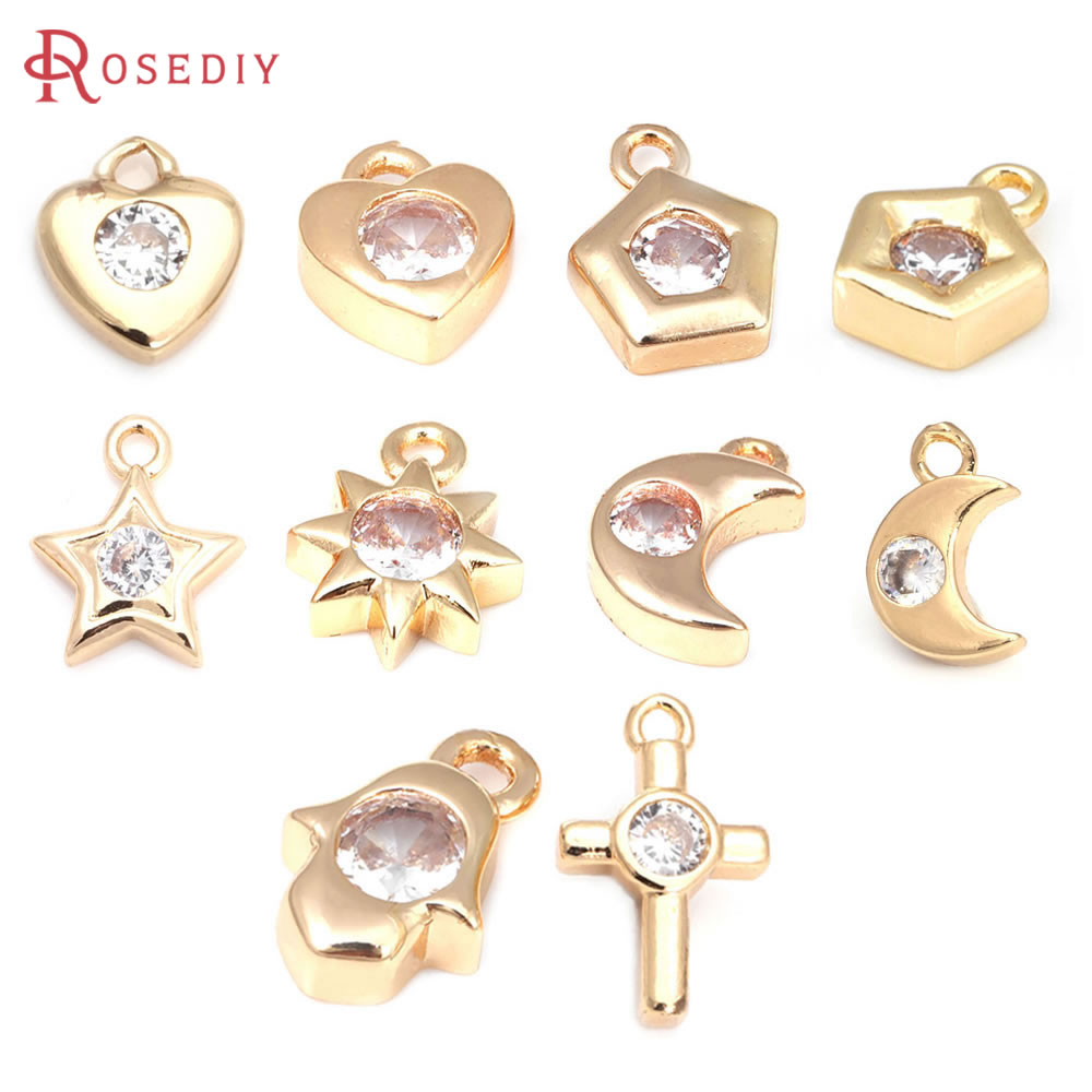 18K 골드 컬러 황동 지르콘 크로스 문 하트 별 손  - Cross Pendant Necklace Gold 리뷰 및 가격