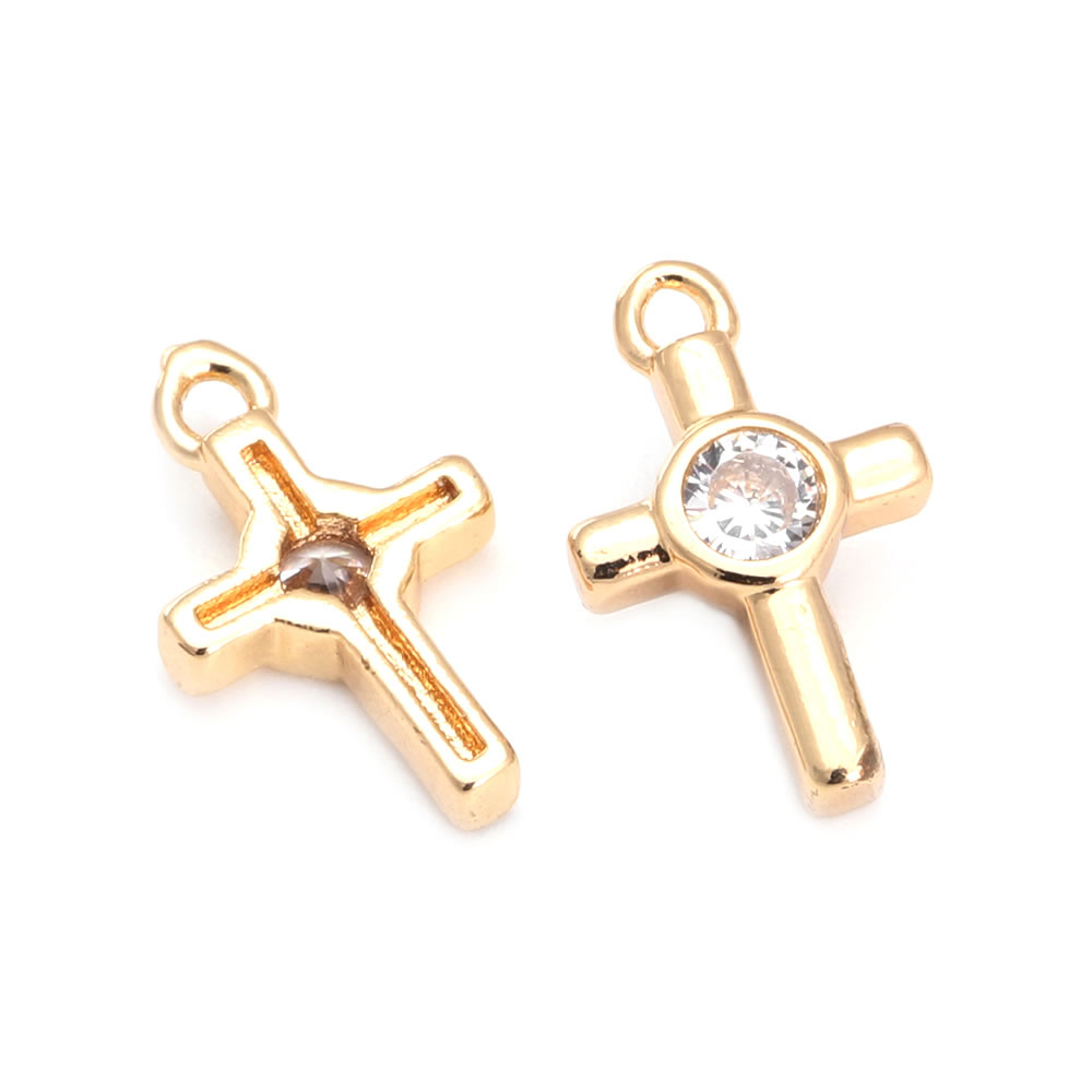 18K 골드 컬러 황동 지르콘 크로스 문 하트 별 손  - Cross Pendant Necklace Gold 리뷰 및 가격