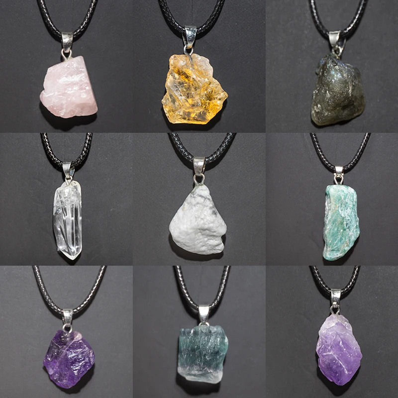 천연 자수정 꽃 목걸이 Reiki 치유 돌 불규칙한 모 - Crystal Pendant Necklace Natural Stone 리뷰 및 가격