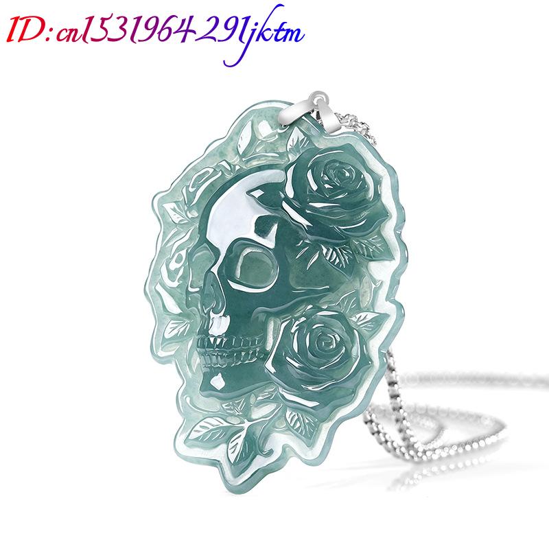 천연 버마산 비취 두개골 펜던트 목걸이 패션 빈티지 9 - Necklaces 리뷰 및 가격