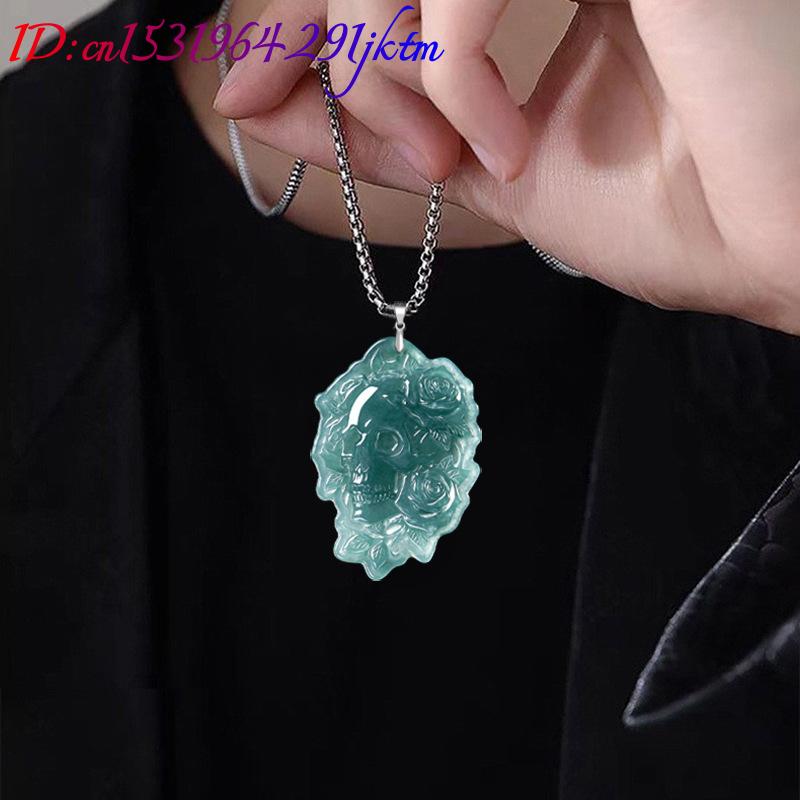 천연 버마산 비취 두개골 펜던트 목걸이 패션 빈티지 9 - Necklaces 리뷰 및 가격