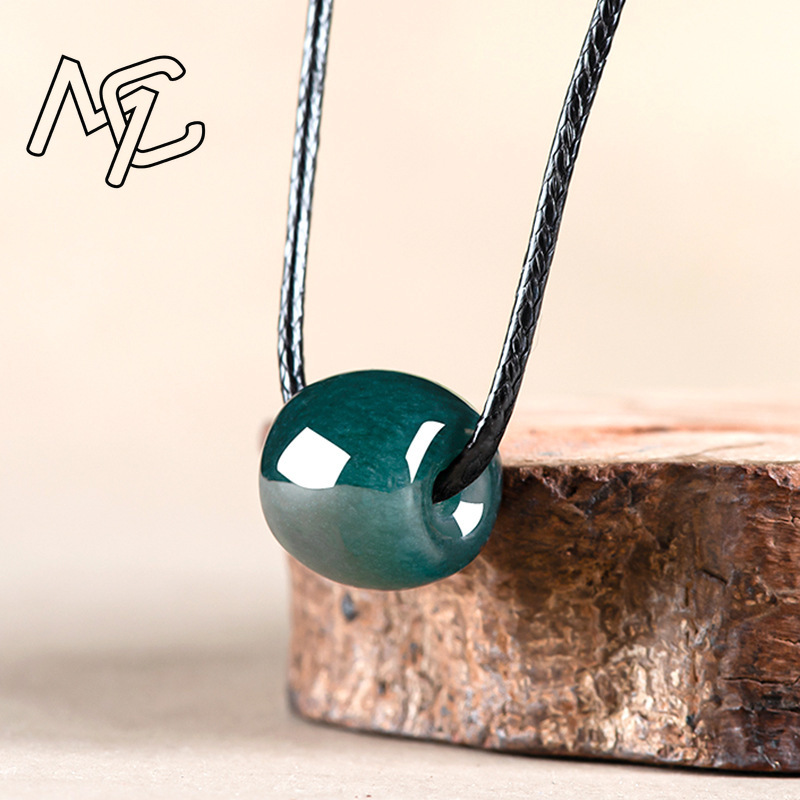 천연 미얀마 에메랄드 딥 블루 워터 로드 커넥션 비즈  - Necklaces 리뷰 및 가격