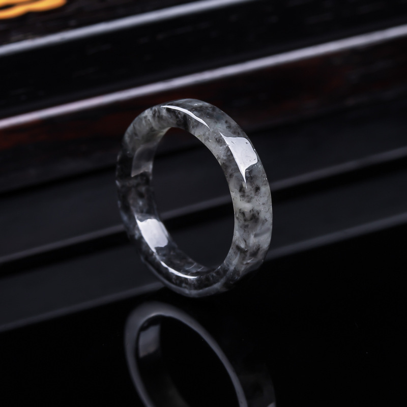 천연 A급 버마산, 블랙 제이디트 아이스 타입 반지,  - Rings 리뷰 및 가격