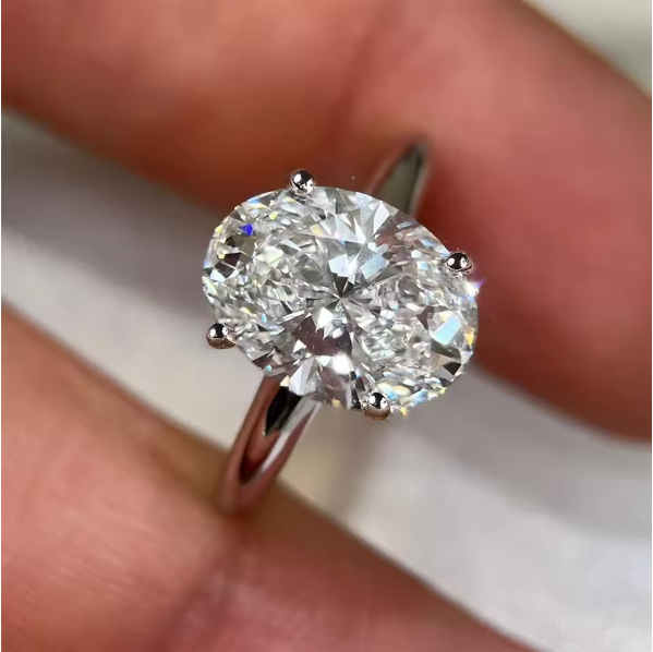 1/2/3 캐럿 타원형 컷 모이사나이트 약혼 반지 여성 - Moissanite Engagement Ring 1 Carat 리뷰 및 가격
