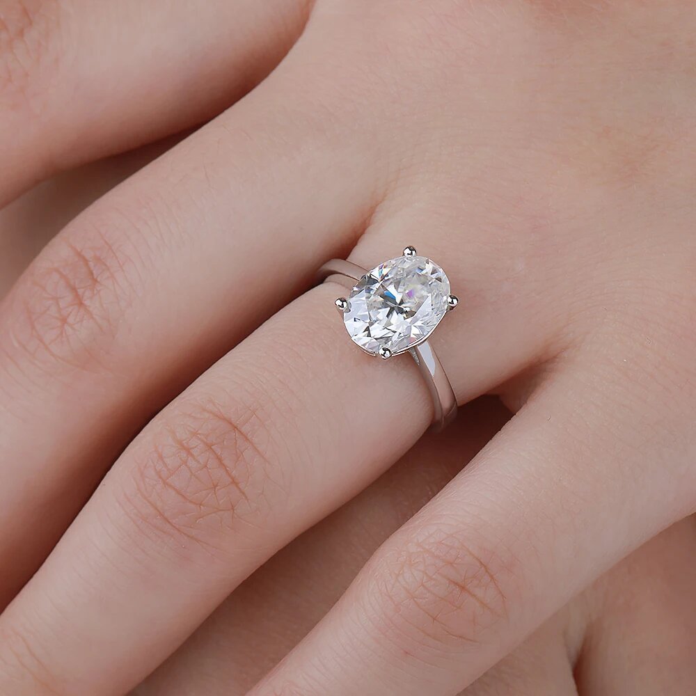 1/2/3 캐럿 타원형 컷 모이사나이트 약혼 반지 여성 - Moissanite Engagement Ring 1 Carat 리뷰 및 가격