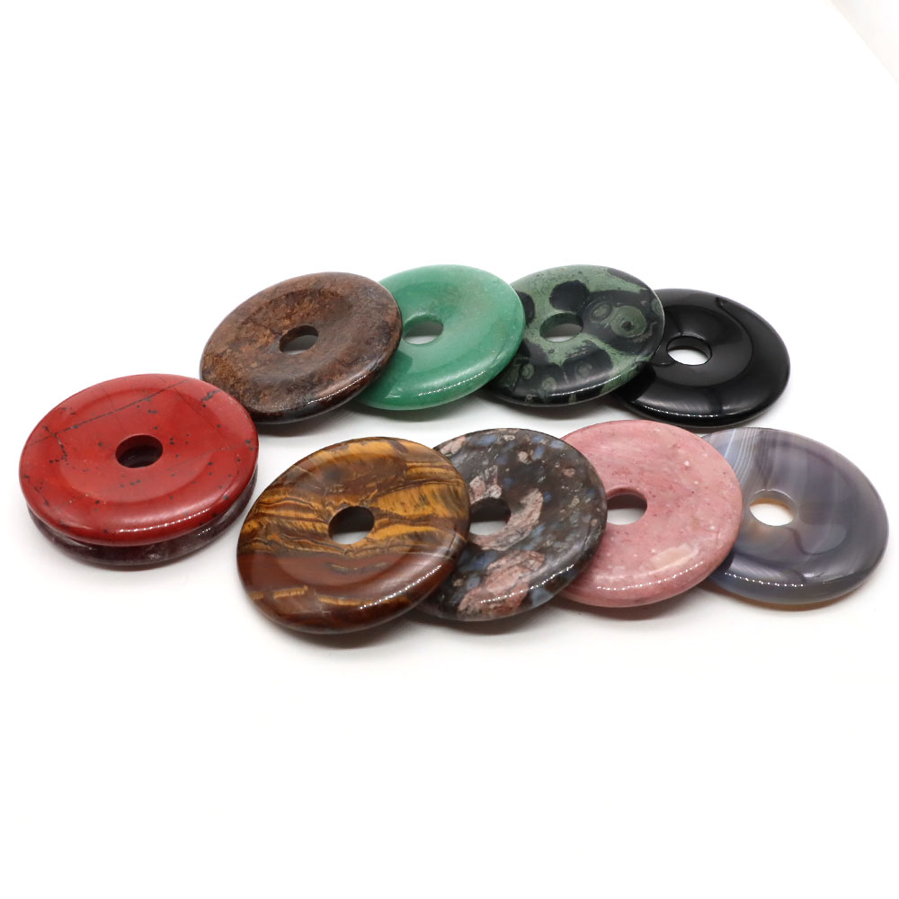 50mm 천연 큰 구멍 스톤 타이거 아이 제이드 크리스 - Crystal Pendant Necklace Natural Stone 리뷰 및 가격