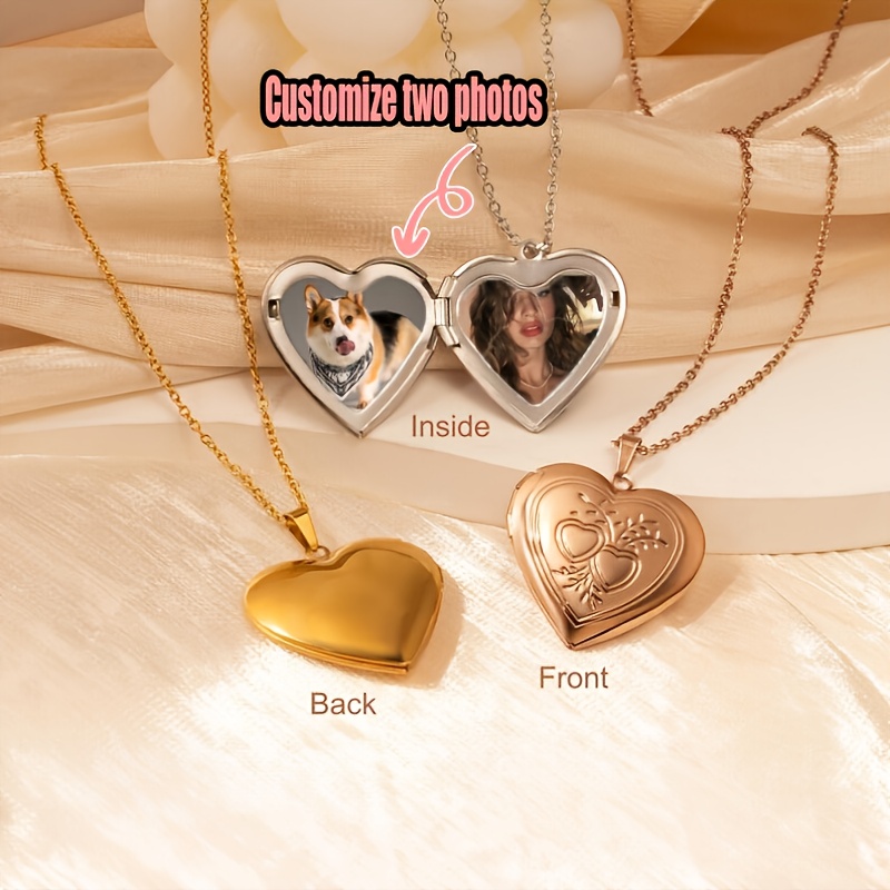 맞춤형 1/2 사진 목걸이 하트 모양 목걸이 맞춤형 사 - Heart Locket Necklace Photo 리뷰 및 가격