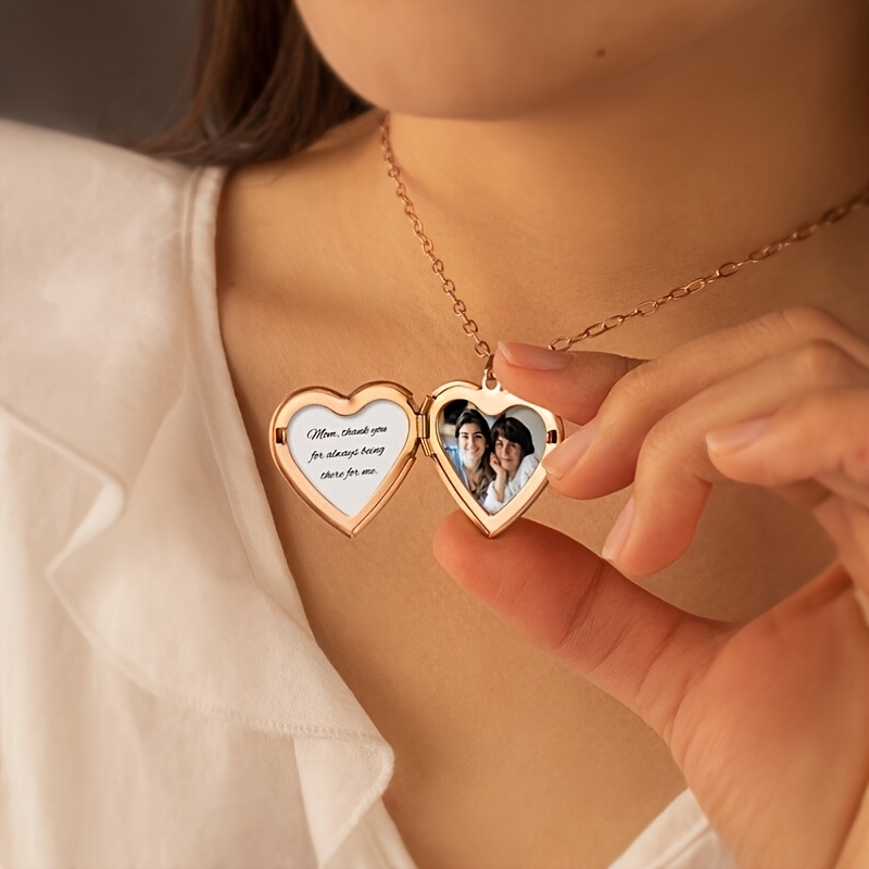 맞춤형 1/2 사진 목걸이 하트 모양 목걸이 맞춤형 사 - Heart Locket Necklace Photo 리뷰 및 가격