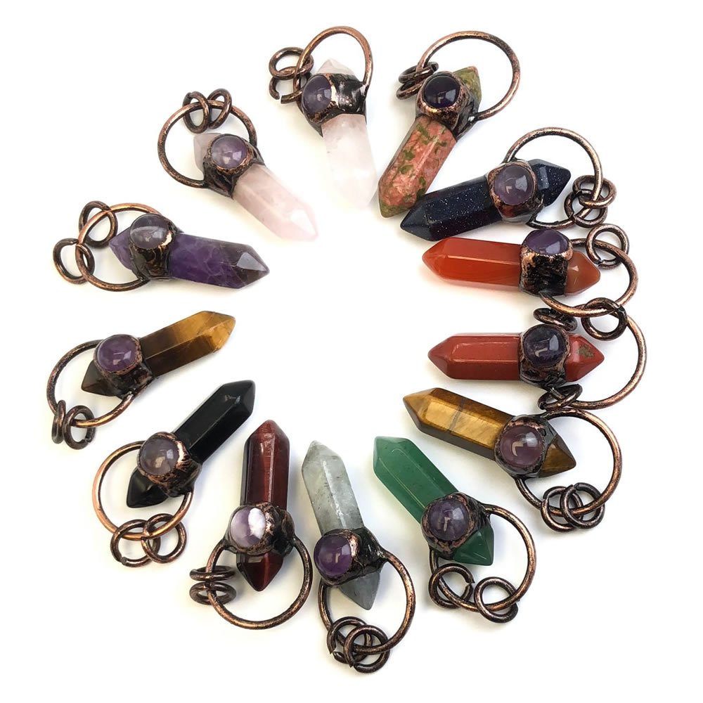 천연석 크리스탈 쿼츠 펜던트 목걸이 참 고대 구리 육각 - Crystal Pendant Necklace Natural Stone 리뷰 및 가격