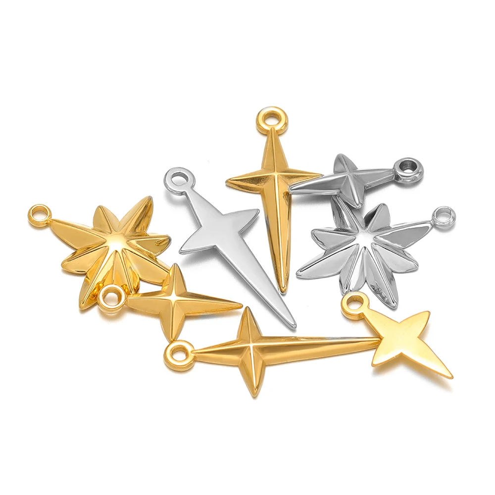 5pcs DIY 쥬얼리에 대 한 고품질 스테인레스 스틸 - Cross Pendant Necklace Gold 리뷰 및 가격