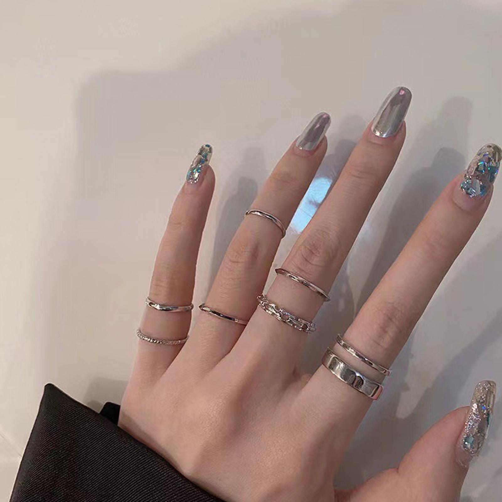 여성용 힙합 반지 세트 빈티지 실버 컬러 스태커블 너클 - Vintage Punk Knuckle Rings Set 리뷰 및 가격